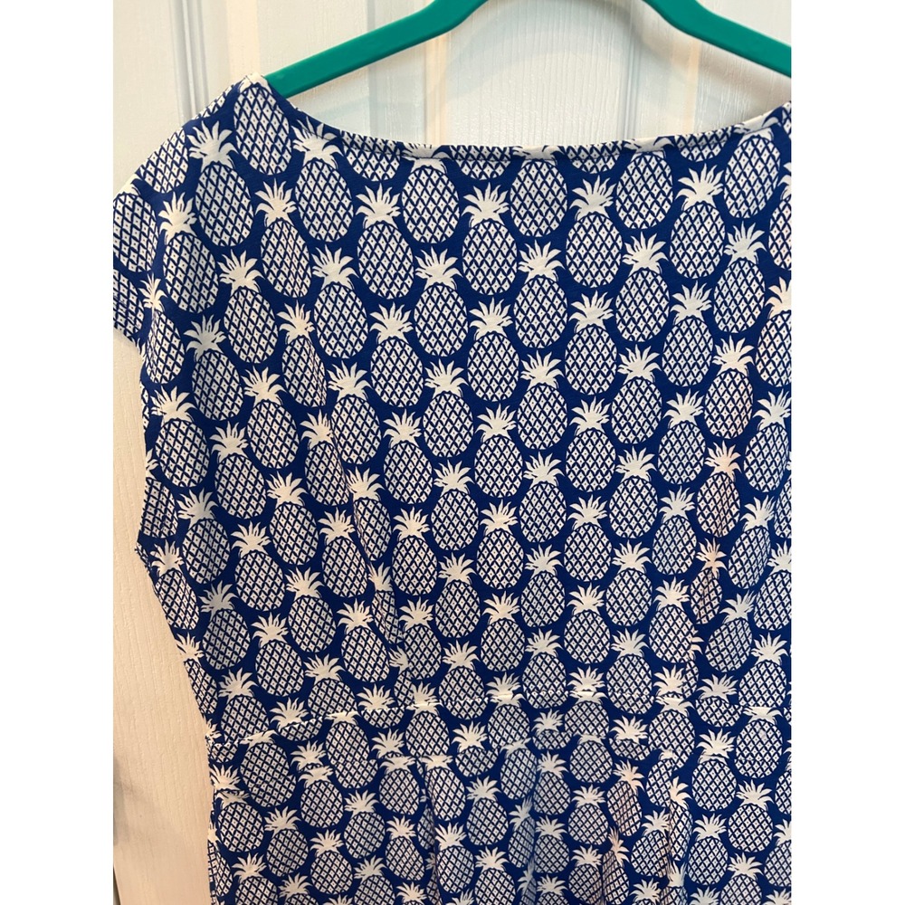 Boden Dress Blue Pineapple Print Cotton Sleeveless Pockets Summer Casual 14R - Picture 6 of 8